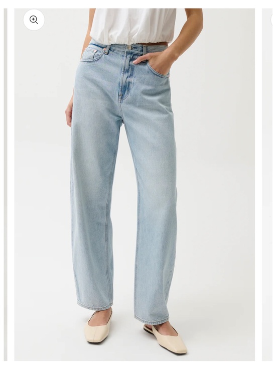 pistola Denim - Pistola high rise wide leg barrel denim trousers